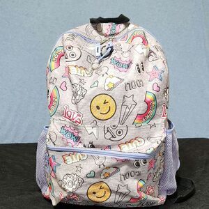 Kids Emoji Print Backpack